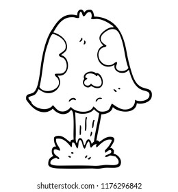 line drawing cartoon mushroom