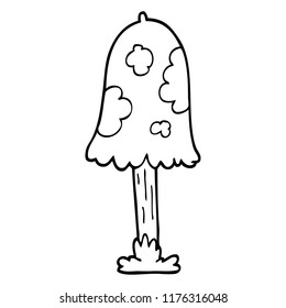 line drawing cartoon mushroom