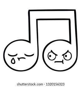 dibujo en línea de una nota musical