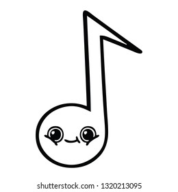 dibujo en línea de una nota musical