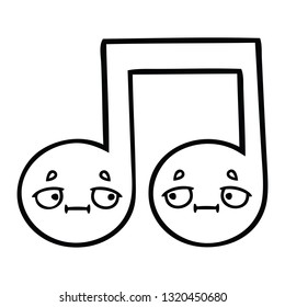 dibujo en línea de una nota musical