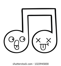 dibujo en línea de una nota musical