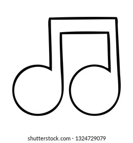 line drawing cartoon of a musical note
