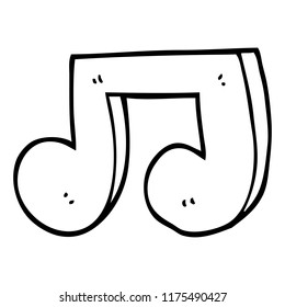 line drawing cartoon musical notes