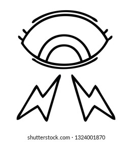 line drawing cartoon of a mystic eye
