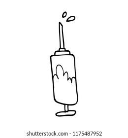line drawing cartoon needle full of blood