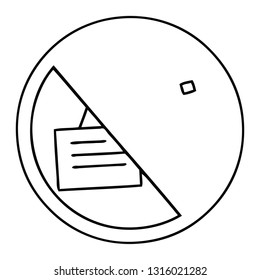 line drawing cartoon of a no post sign