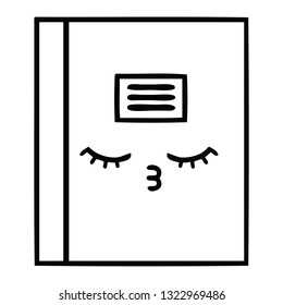 dibujo en línea de un bloc de notas