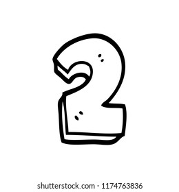 line drawing cartoon number