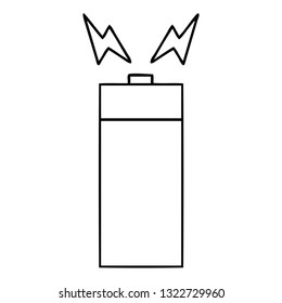 line drawing cartoon of a old battery