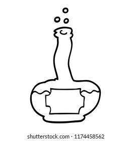 dibujo en línea caricatura botella de ron antiguo