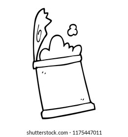 line drawing cartoon open can of food