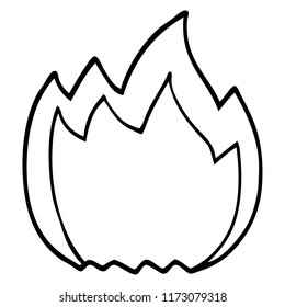 line drawing cartoon open flame