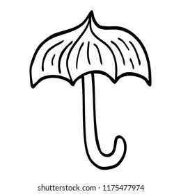 line drawing cartoon open umbrella