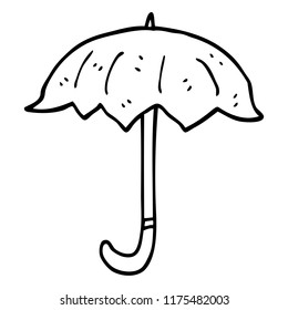 dibujo de línea de caricatura de paraguas abierto
