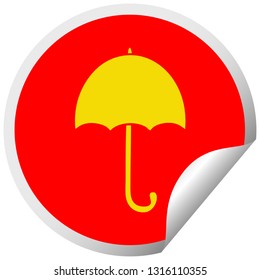 line drawing cartoon of a open umbrella