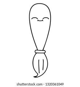 line drawing cartoon of a paint brush