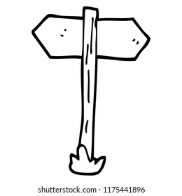 dibujo de líneas caricatura indicaciones de dirección pintadas