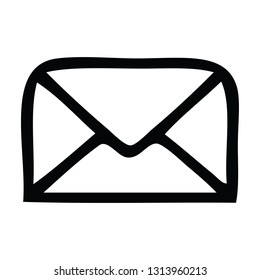 line drawing cartoon of a paper envelope