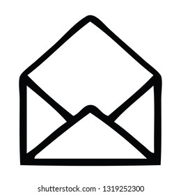 line drawing cartoon of a paper envelope