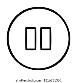line drawing cartoon of a pause button