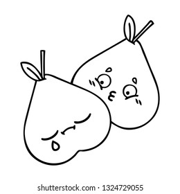 dibujo en línea de una pera