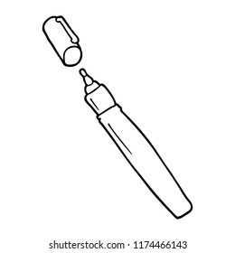 dibujo en línea de un marcador permanente