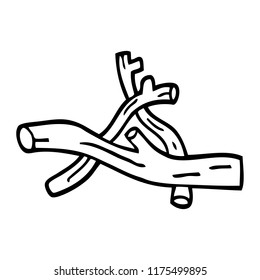 line drawing cartoon pile of twigs