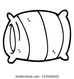 line drawing cartoon pillow