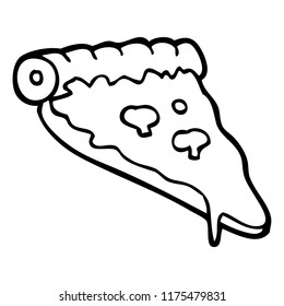 Line Drawing Cartoon Pizza Slice Stock Vector (royalty Free) 1175479831 