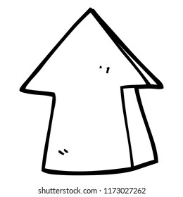 flecha hacia el apunte de dibujo de línea