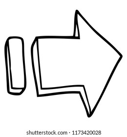 line drawing cartoon pointing arrow
