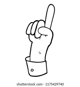line drawing cartoon pointing hand