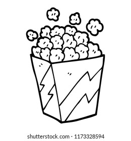 line drawing cartoon popcorn