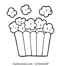 dibujo de líneas de caricatura palomitas de maíz