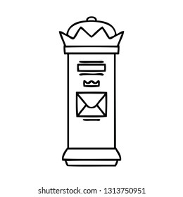 line drawing cartoon of a post box