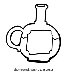 dibujo en línea de la botella de poción