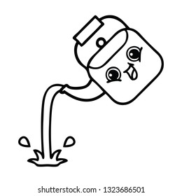 line drawing cartoon of a pouring kettle