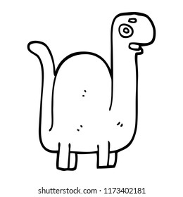 line drawing cartoon prehistoric dinosaur