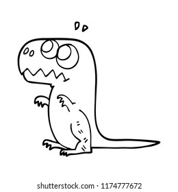line drawing cartoon prehistoric dinosaur
