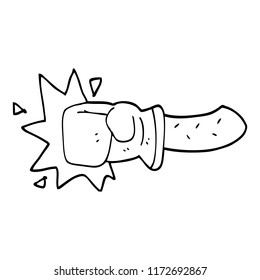 line drawing cartoon punch