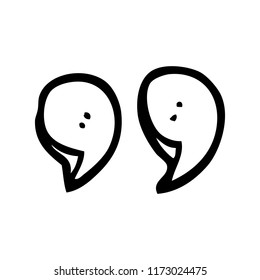 line drawing cartoon quotation marks