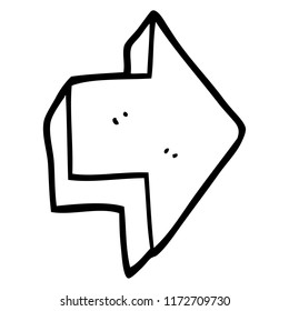 line drawing cartoon red arrow
