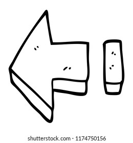 line drawing cartoon red arrow