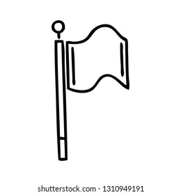 dibujo en línea de una bandera roja