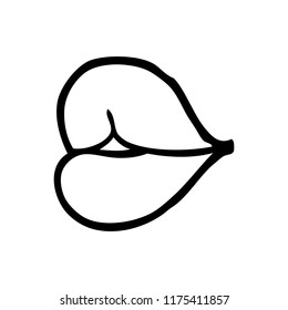 dibujo de líneas dibujos animados labios rojos