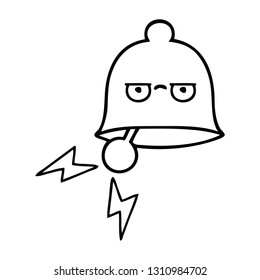 desenho de linha de desenho de um sino de toque