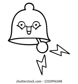 line drawing cartoon of a ringing bell