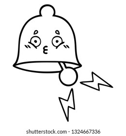 line drawing cartoon of a ringing bell