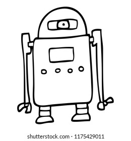 line drawing cartoon robot